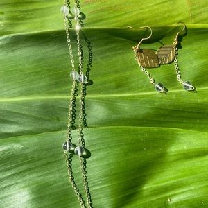 Clear quartz satellite necklace and dangle earrings